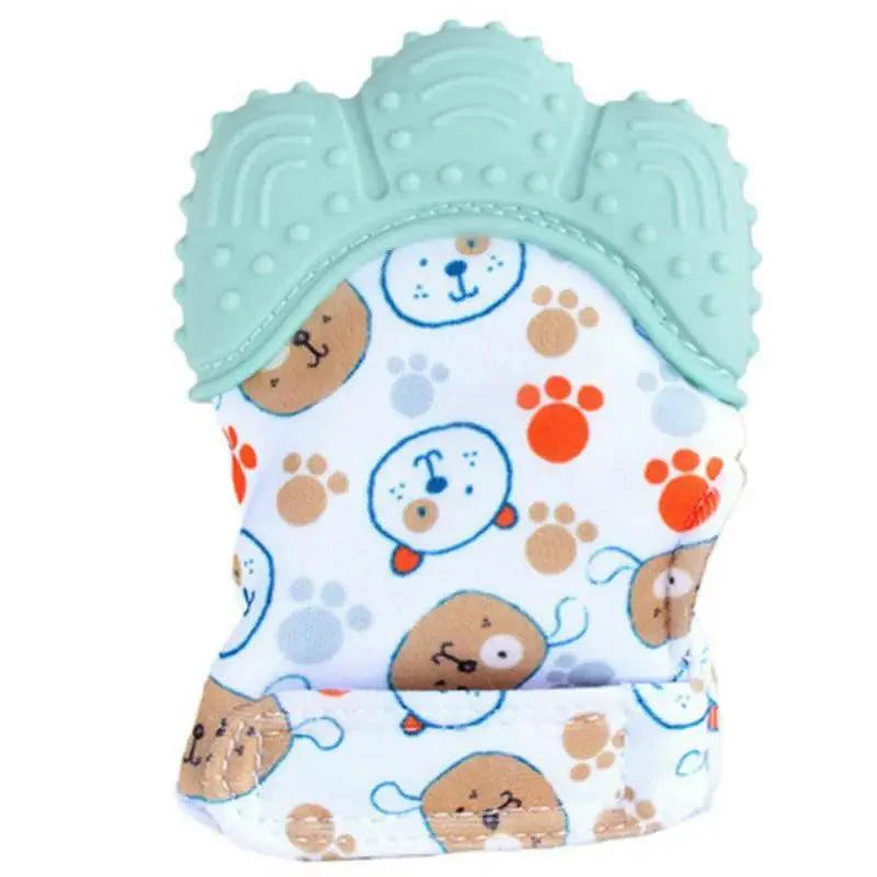 Baby Silicone Mitts Teething Mitten Glove Sound Teether Newborn Chewable Nursing Mittens Teether Natural Stop Sucking Thumb Toy