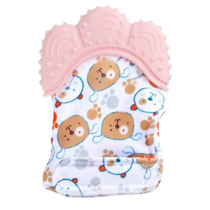 Baby Silicone Mitts Teething Mitten Glove Sound Teether Newborn Chewable Nursing Mittens Teether Natural Stop Sucking Thumb Toy
