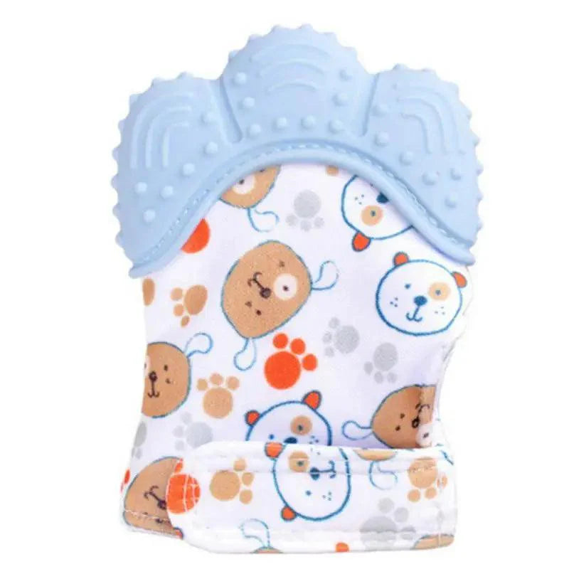 Baby Silicone Mitts Teething Mitten Glove Sound Teether Newborn Chewable Nursing Mittens Teether Natural Stop Sucking Thumb Toy