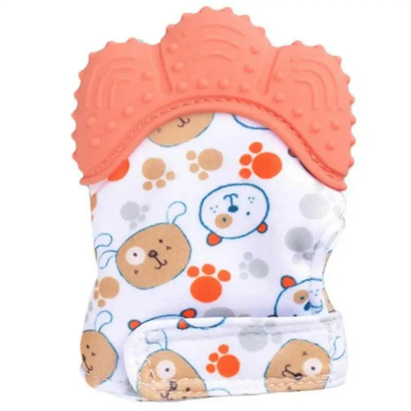 Baby Silicone Mitts Teething Mitten Glove Sound Teether Newborn Chewable Nursing Mittens Teether Natural Stop Sucking Thumb Toy