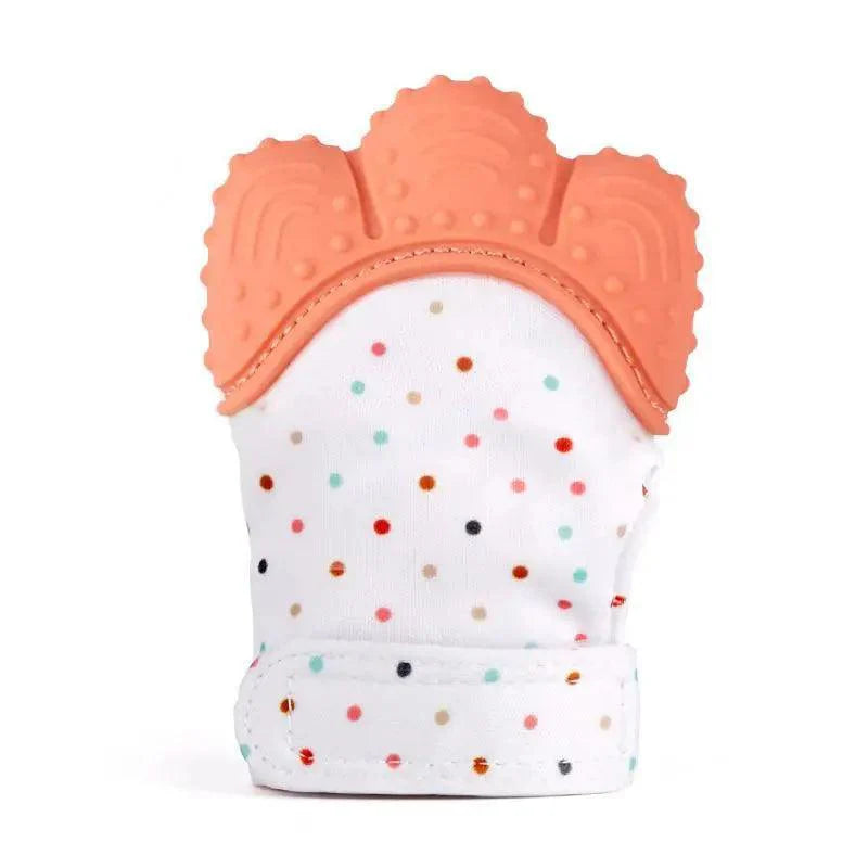 Baby Silicone Mitts Teething Mitten Glove Sound Teether Newborn Chewable Nursing Mittens Teether Natural Stop Sucking Thumb Toy