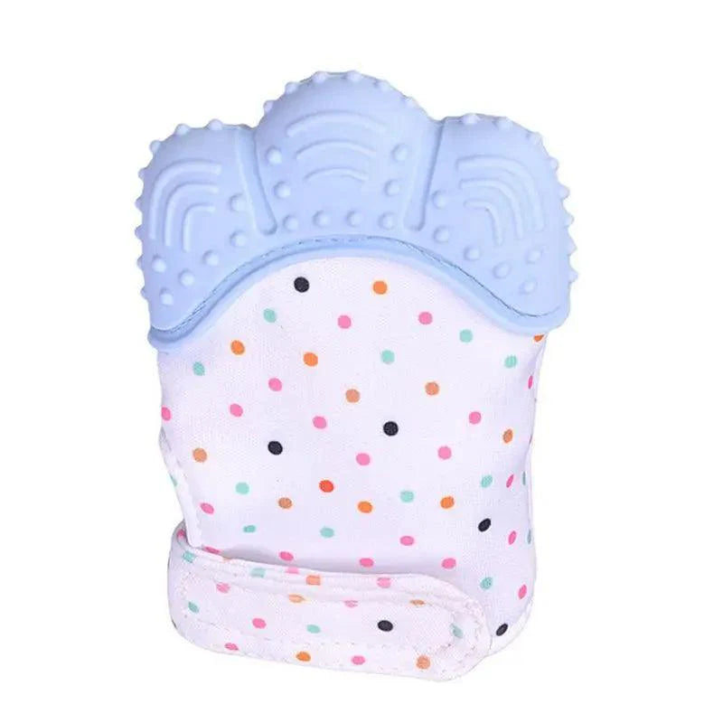 Baby Silicone Mitts Teething Mitten Glove Sound Teether Newborn Chewable Nursing Mittens Teether Natural Stop Sucking Thumb Toy