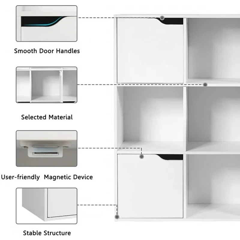 9-Cube Wood Storage Bookcase