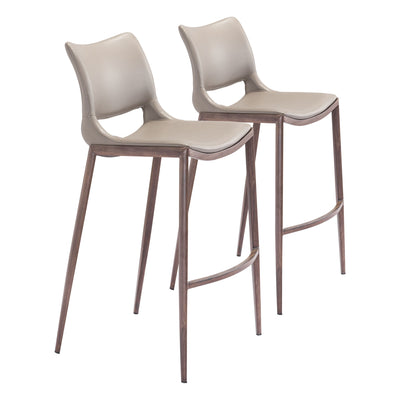 Ace Barstool (Set of 2) Brown & Walnut
