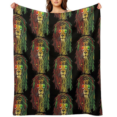 Rastafari Lion Reggae Lover Wrinkle-free Throw Blanket