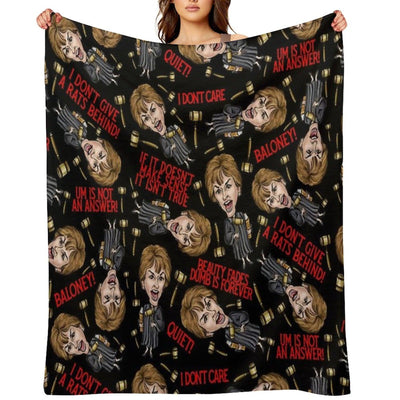 Black Judge Judy Print Throw Blanket