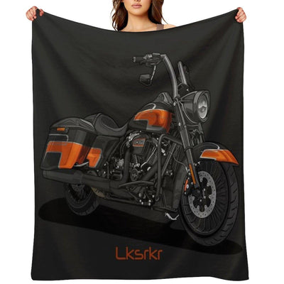 Harley Davidson Artwork Throw Blanket