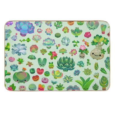 Baby Succulents - Mix (green) High-Traffic Bath Mat