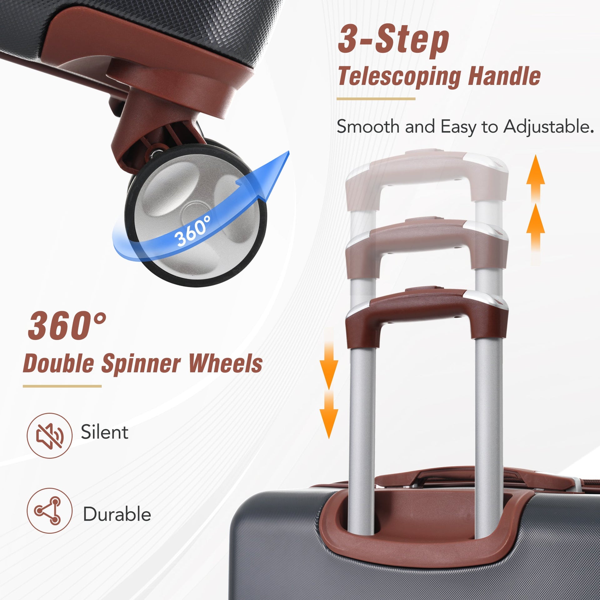 Hardshell Luggage Sets 4 Pieces 20'+24'+28' Luggages and Cosmetic Case Spinner Suitcase with TSA Lock Lightweight