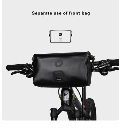 Bicycle Bag Waterproof Big Capacity Handlebar Bag 2 Piece Front Tube Cycling Bag Bike Accessories Bike Bag Waterproof Bike Handlebar Bag Bicycle For Sport Bicycle Cycling Accessories