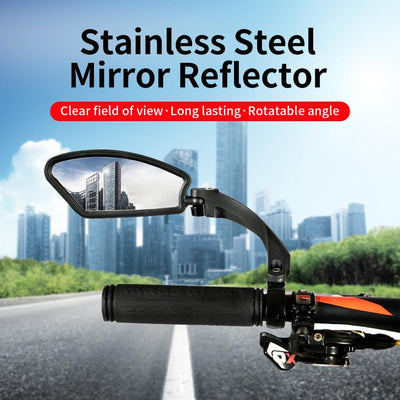 Bike Wide Range Back Sight Reflector Bike Mirror Bicycle Handlebar Rear View Mirror Bike Rear view Mirror Left With Light Reflector Safer No-Shock Bicycle Mirror Rearview Mirror Universal For Bike Bicycle