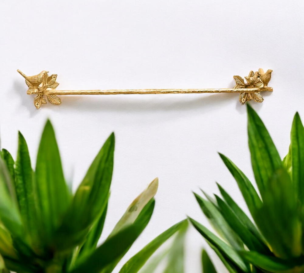 Brass Bird Roll Holder - Polished Finish