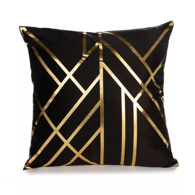 Black Gold Pillow Geometric Cushion Hot Pillows For Chairs Seat Pillowcase Black Striped Pillow Case Luxury Soft Cushion Covers Decor Home Livingroom Decoration 45x45CM