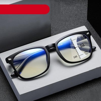 Black Square Multifocal Progressive Reading Glasses For Men Fashion With Diopters Anti-glare Computer Reading Gaming TV Phones Transparent Glasses For Women Men