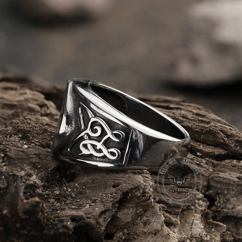 Black Sun Celtic Knot Stainless Steel Ring