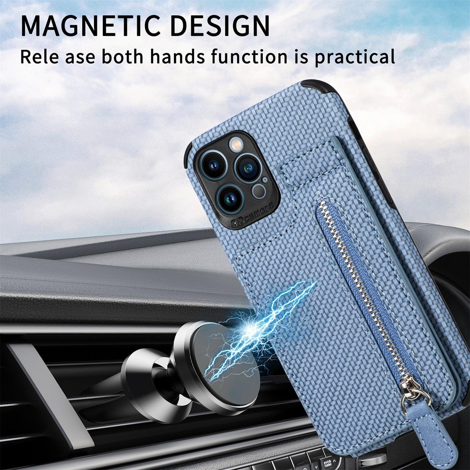 Blue Cards Wallet Leather Phone Case For Iphone 14 Plus 13 12 Mini 11 Pro Max X Xs Xr Men Luxury Business Purse Card Holder Cover Phone Case With Card Sleeve Men Phone Case