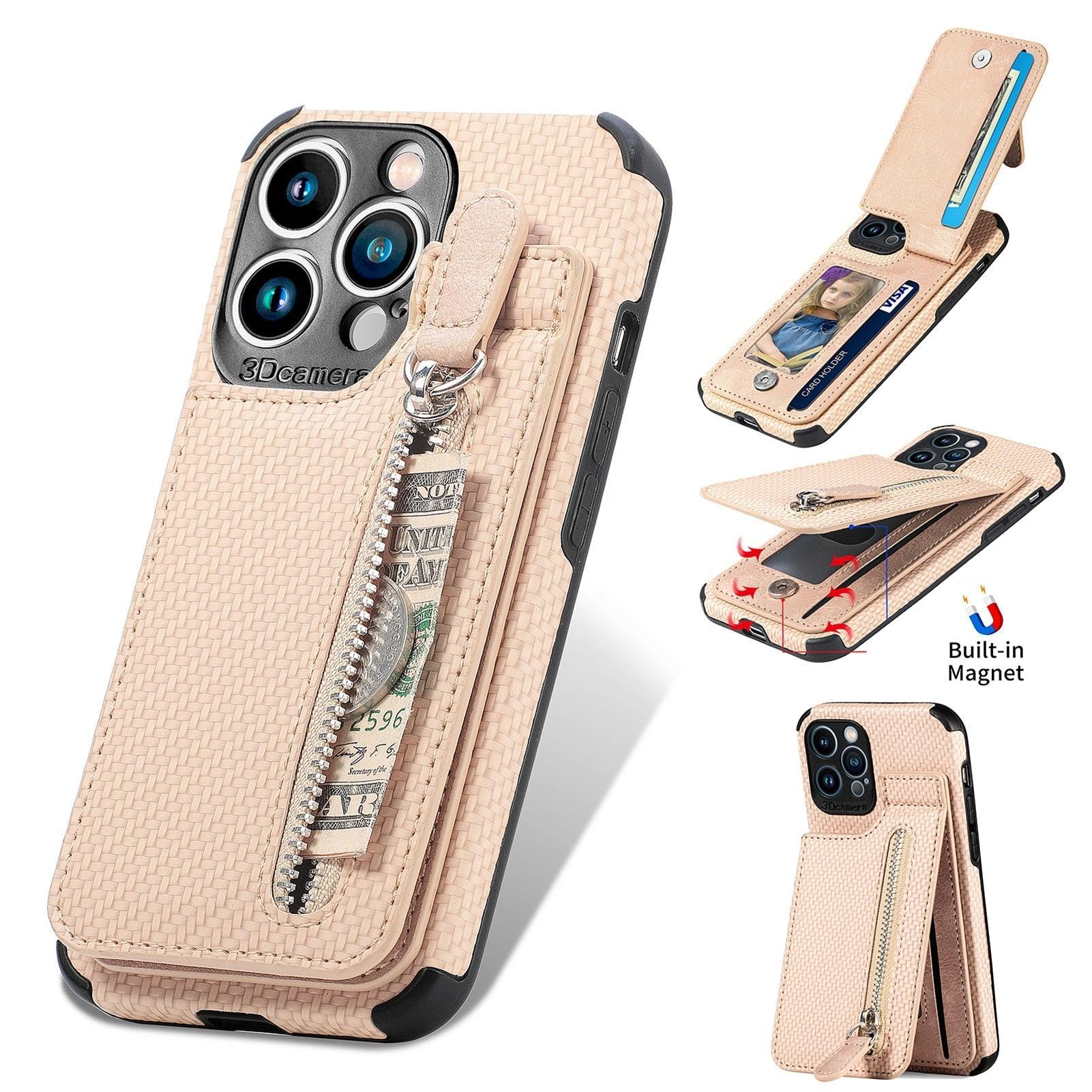 Blue Cards Wallet Leather Phone Case For Iphone 14 Plus 13 12 Mini 11 Pro Max X Xs Xr Men Luxury Business Purse Card Holder Cover Phone Case With Card Sleeve Men Phone Case