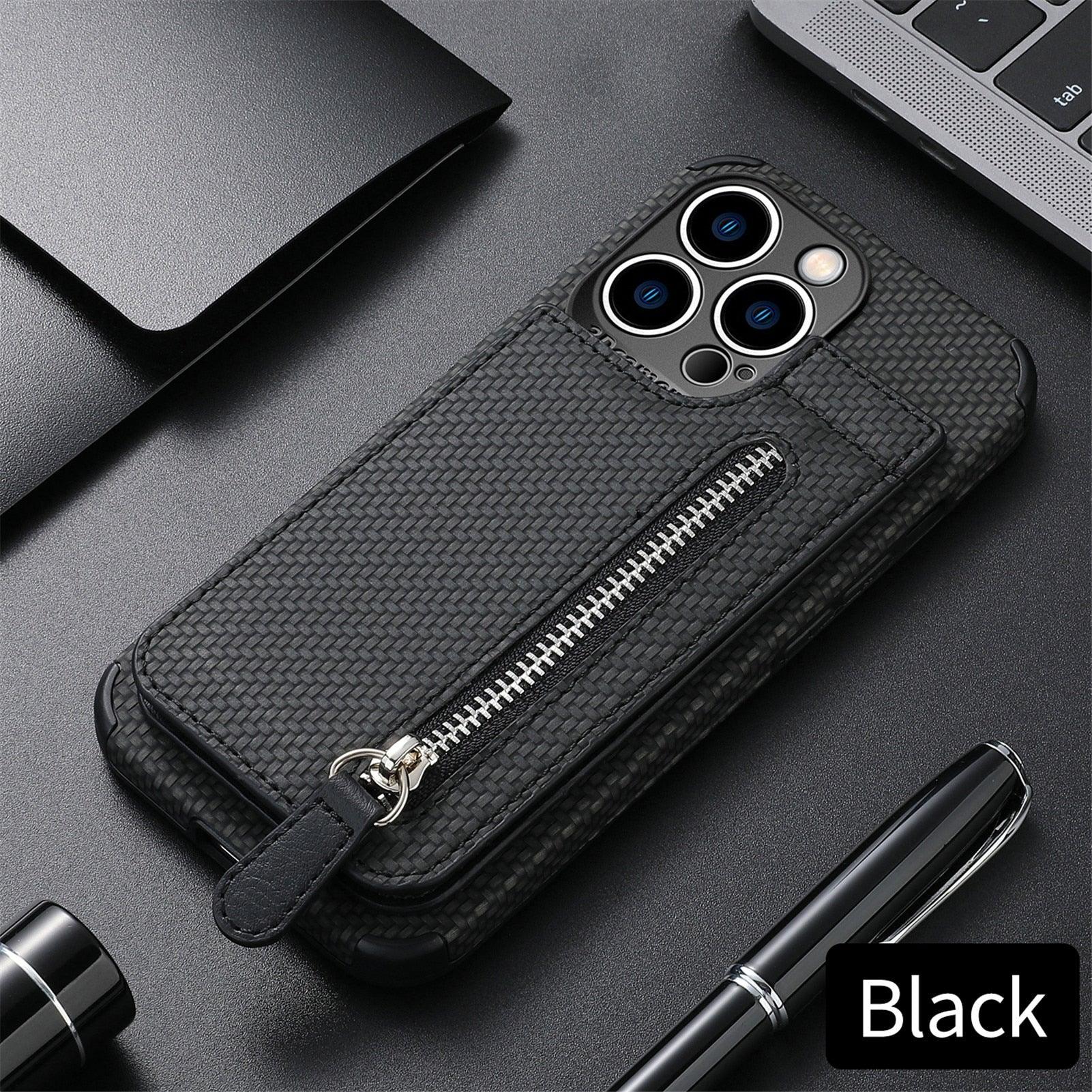 Blue Cards Wallet Leather Phone Case For Iphone 14 Plus 13 12 Mini 11 Pro Max X Xs Xr Men Luxury Business Purse Card Holder Cover Phone Case With Card Sleeve Men Phone Case