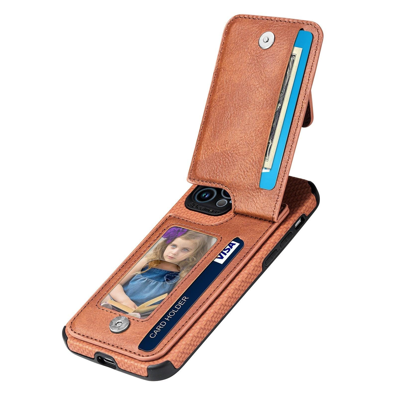 Blue Cards Wallet Leather Phone Case For Iphone 14 Plus 13 12 Mini 11 Pro Max X Xs Xr Men Luxury Business Purse Card Holder Cover Phone Case With Card Sleeve Men Phone Case