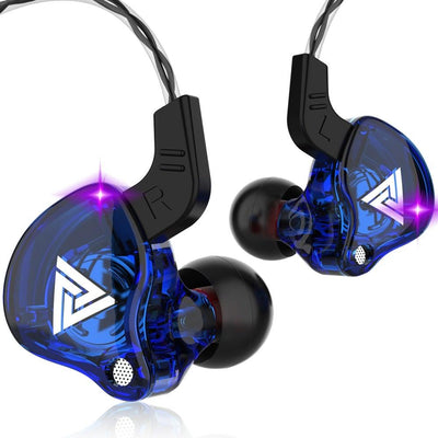 Blue Gaming Bass 3.5mm In-Ear Earphone Game Headset Noise Driver Gaming Earbuds Headset with Dual Mic Detachable & Built-in and Volume Control For Mobile Gaming PC Cancelling Earbuds With Mic