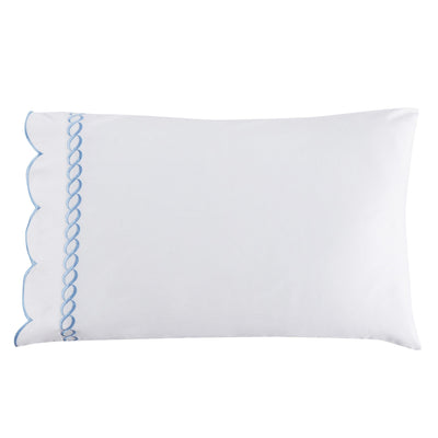 600 Thread Count Scallop Rope Embroidered Cotton Pillowcase Pair