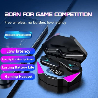 Bluetooth Game Headset Mobile Game 65ms Low Latency Chicken Winner True Wireless Earbuds with Mic Gaming Bluetooth Headphones Touch Control Eating Competitive Stereo Noise Reduction Earphones With Mic