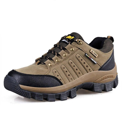 Brown Men's Wear-Resistant Sports Shoes Outdoor Hiking Shoes Training Solid Color Men's Shoe Low Top Waterproof Hiking Shoes Outdoor Lightweight Walking Shoes