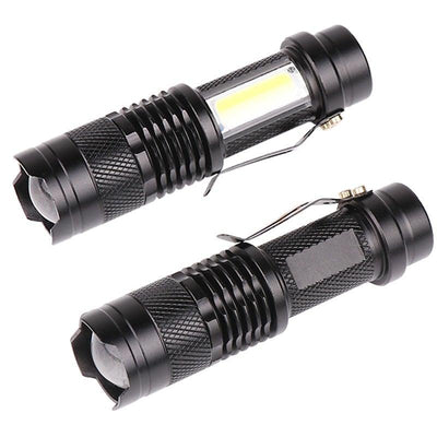 Built in battery XP-G Q5 Zoom Focus Mini led Flashlight Torch Lamp Lantern 2000 Lumen Adjustable Penlight Waterproof T6 light Focus IP65 Water-Resistant Portable for Indoor and Outdoor Camping Hiking