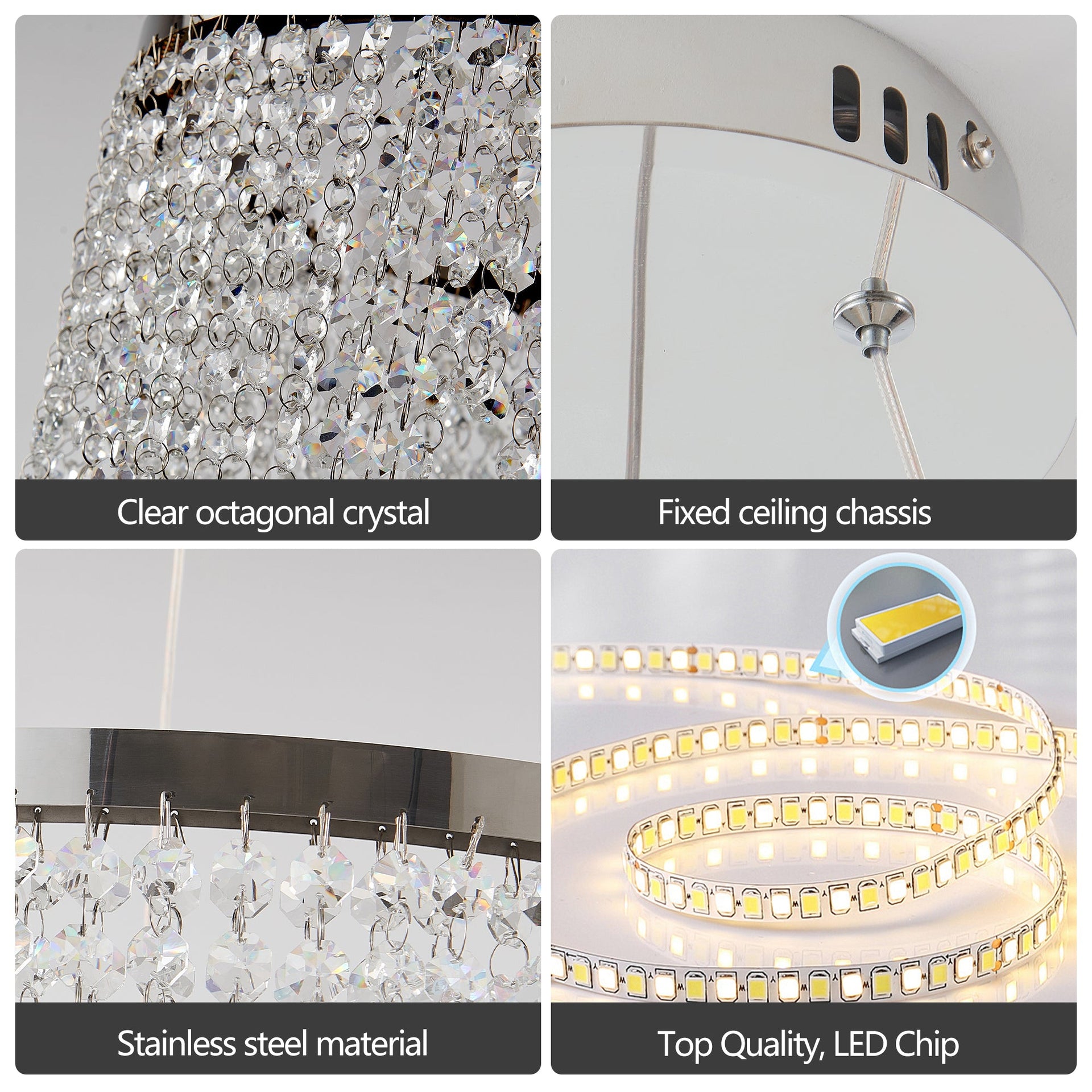 15.7-inch Fancy hanging ceiling lamps luxury modern pendant light crystal chandelier