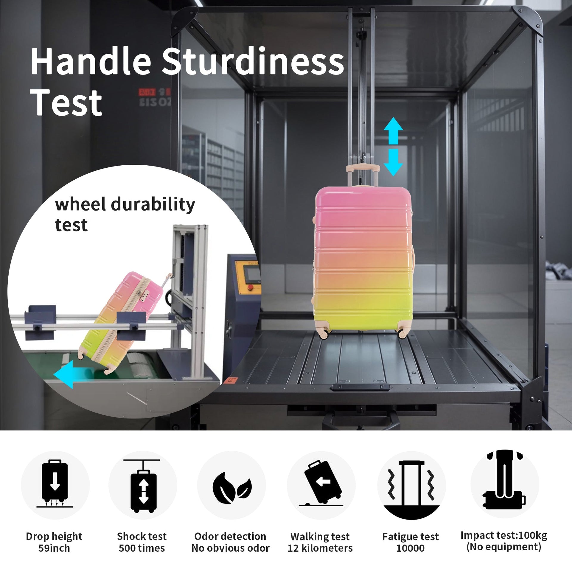 Hardshell Luggage Sets 3 Piece Gradient Color Expandable Suitcase with Spinner Wheels and TSA Lock Lightweight 20' 24' 28' Available,Pink+Green