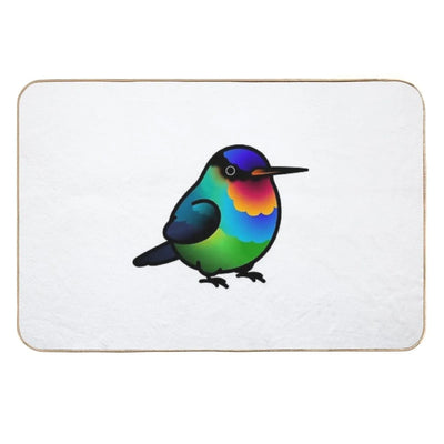 Chubby Fiery-throated Hummingbird Stain-Proof Bath Mat