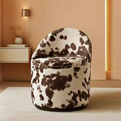 Rotating Brown Storage Ottoman With Hidden Compartment