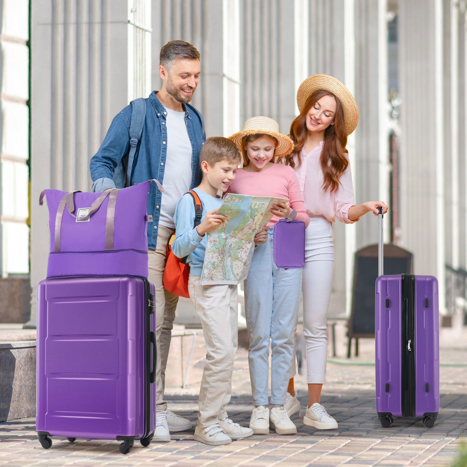 2 Piece Luggage Set with Bags Expanable Spinner Wheels ABS Lightweight Suitcase with TSA Lock 20inch+28inch