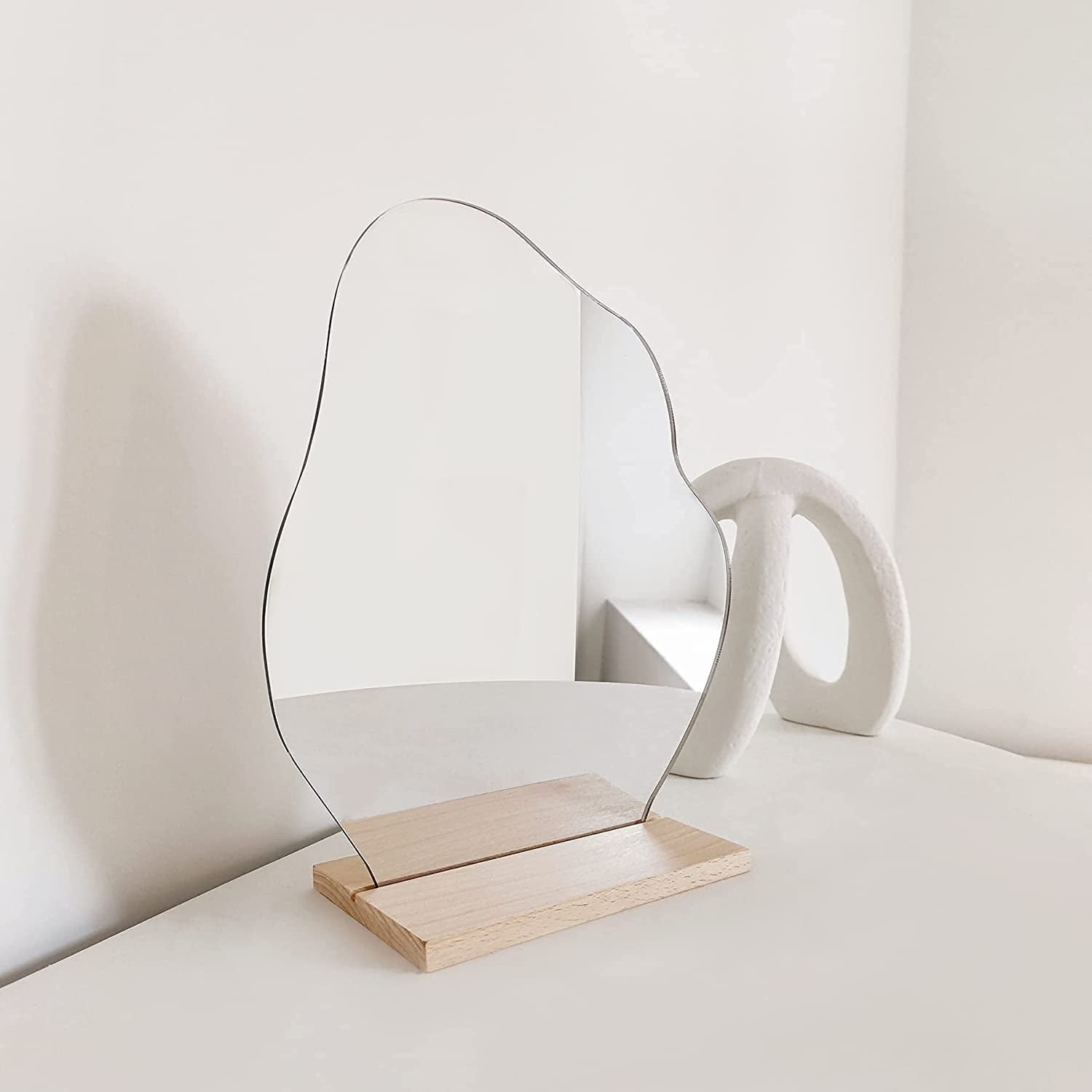 Preppy Room Decor Desk Mirror, Table Decr Aesthetic Mirror, Cute Room Decor Table Mirror, Boho Mirror for Desk, Asymmetrical Cloud Mirror