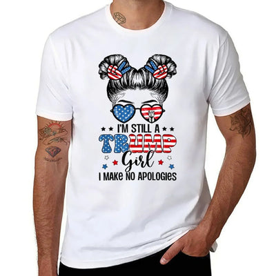All American Trump Girl 4th Of July Messy Bun No Apologies Moisture-wicking T-Shirt
