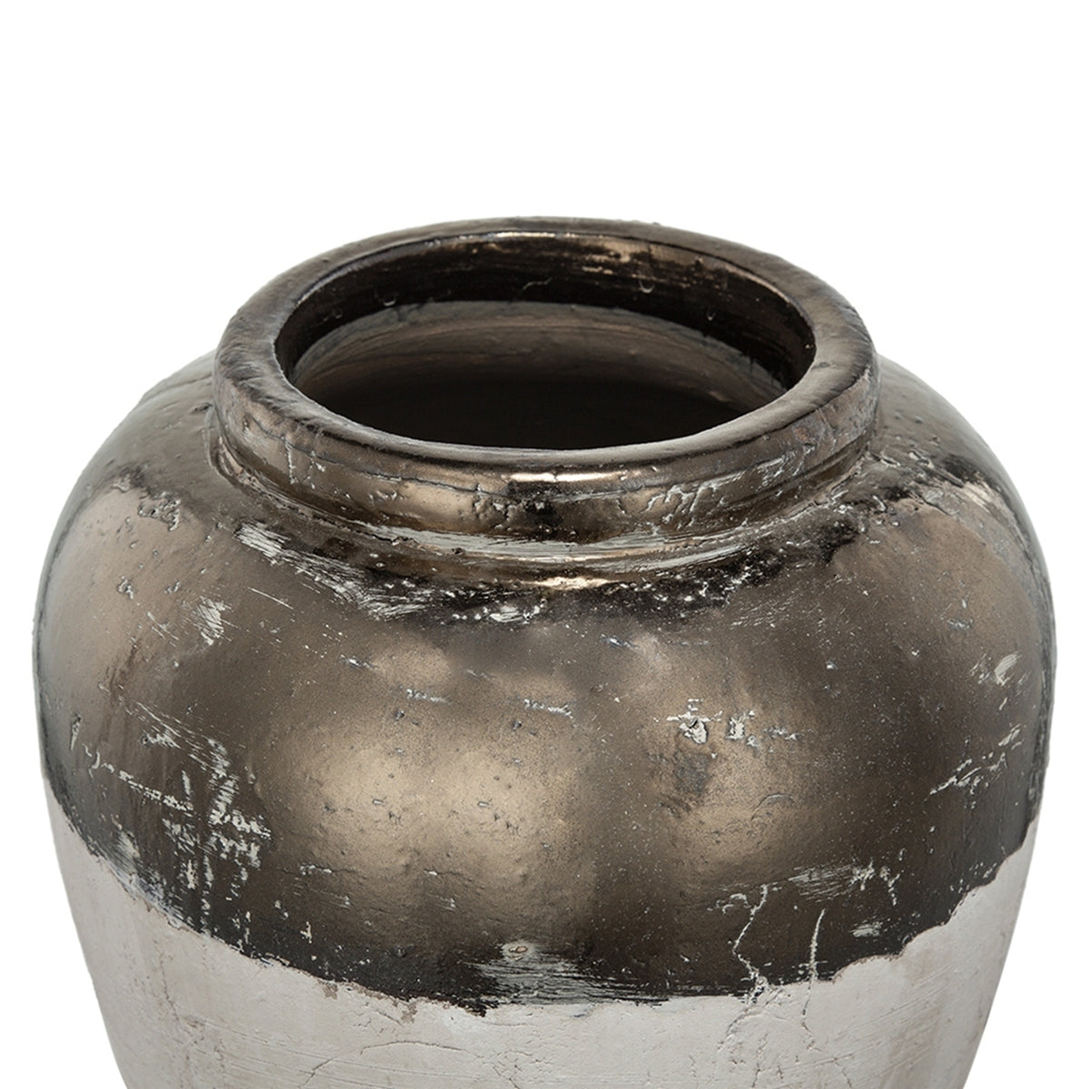 13x13x11' Round Sienna Brown Ceramic Accent Vase
