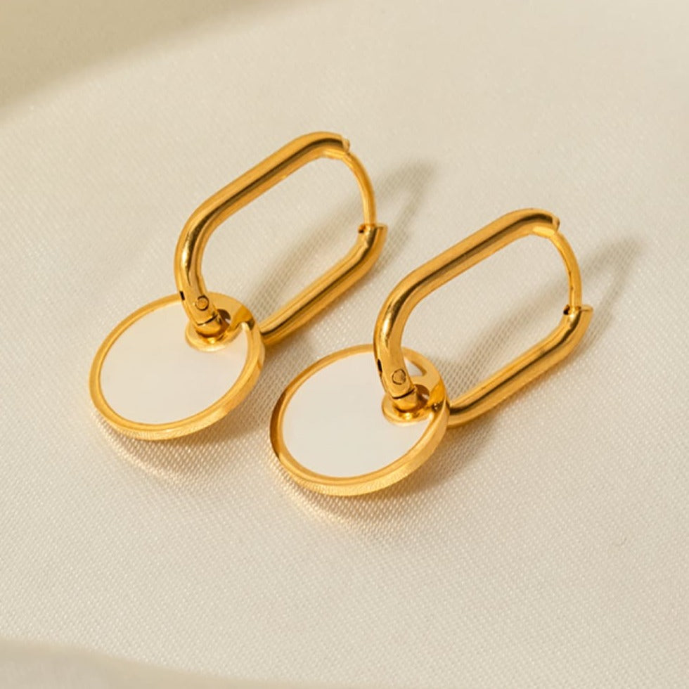 Gold Mother-Of-Pearl Drop Earrings