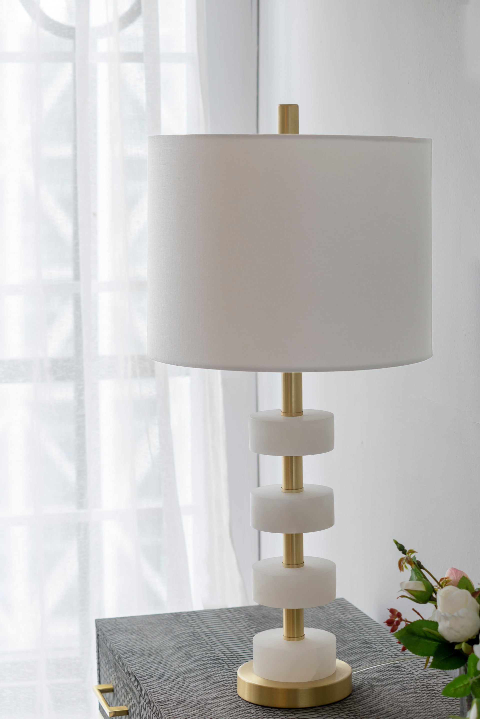 13x13x26' Marble Table Lamp