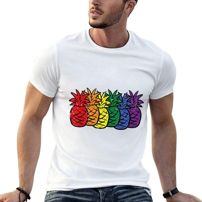 Gay Rainbow Pineapple LGBT Pride Month Subtle Men Women Trendy Pattern T-Shirt