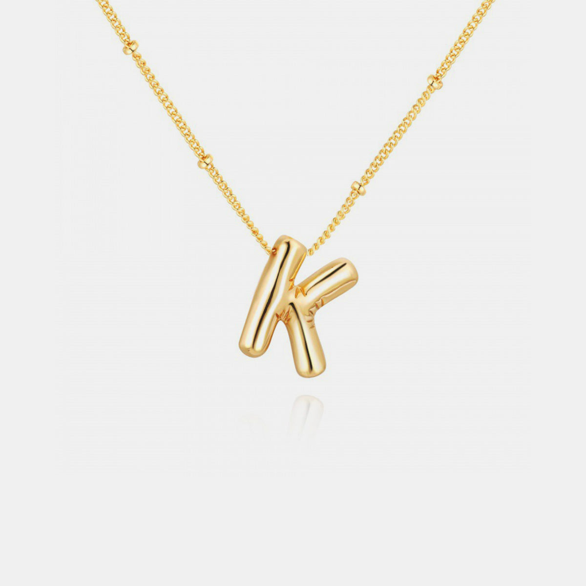Gold Initial Letter Pendant Necklace