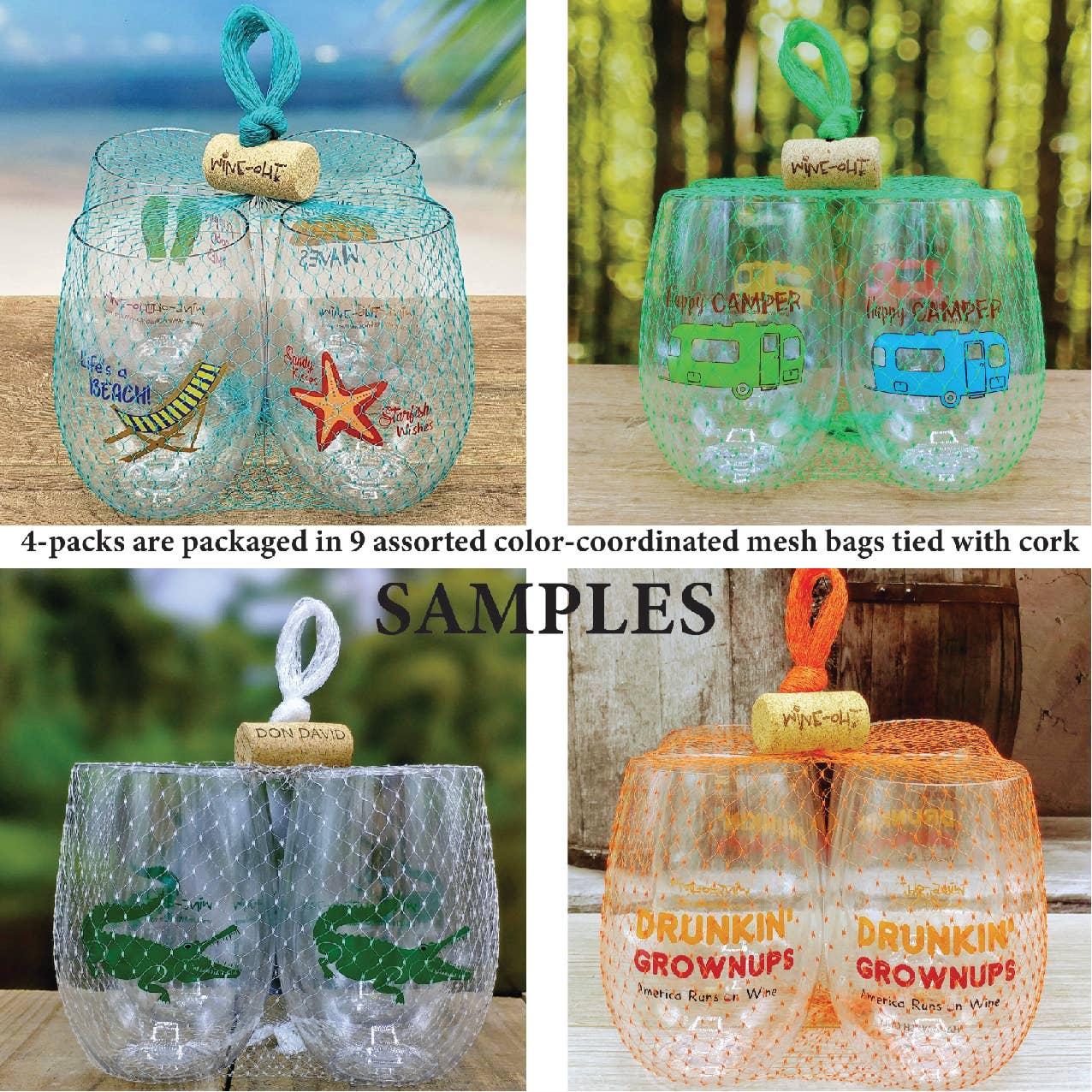 SEA LIFE Shatterproof Wine Glasses: 4pk