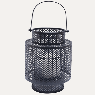 Hanging Candle Lantern ā Black Mesh Lantern Design with Cozy Flickering Light