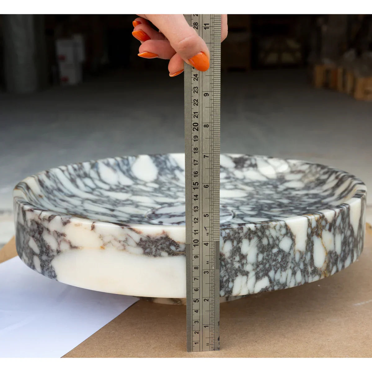 Calacatta Viola Marble Natural Stone Round Above Vanity Bathroom Sink Polished (D)15.5