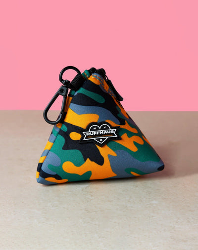 Camo QT Orange Poop Bag Holder