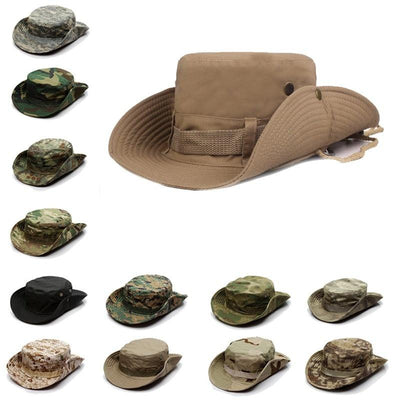 Camouflage Outdoor Bucket Hat Camping Hat Men Foldable Sun Cap Breathable Adjustable Bucket Cap for Men/Women Sports Sun Cap Unisex Fishing Hiking Travel Solid Color Hats