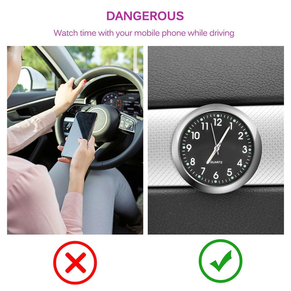 Car Clock Luminous Mini Automobiles Internal Stick-On Digital Watch Stick on Dashboard Car Clock Mini Tiny Small Luminous Car Vent Clocks Watch for Dashboard Boat Bike Home Mechanics Quartz Clocks Auto Ornament Car Accessories Gifts