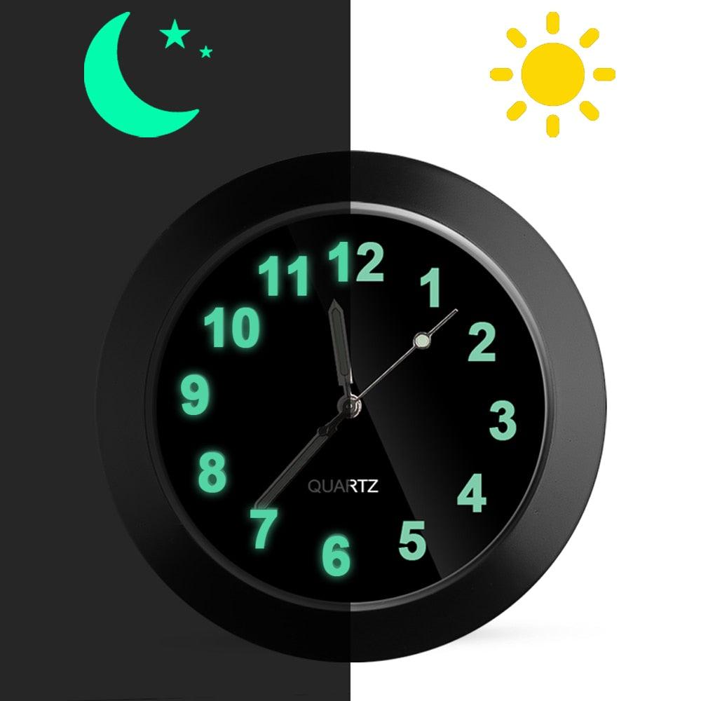 Car Clock Luminous Mini Automobiles Internal Stick-On Digital Watch Stick on Dashboard Car Clock Mini Tiny Small Luminous Car Vent Clocks Watch for Dashboard Boat Bike Home Mechanics Quartz Clocks Auto Ornament Car Accessories Gifts