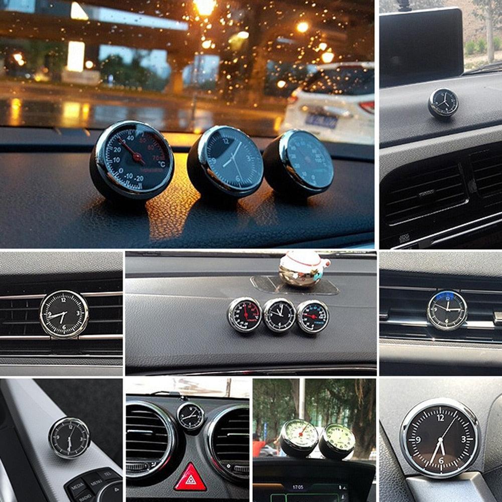 Car Interior Mini Quartz Watch Clock Mini Clock Car Dashboard Clocks Luminous Car Clock Pocket Stick-On Clock Cars Air Vent Clip Quartz Clocks Vehicle Dashboard Clock Mini Vehicle Clock Car Pocket Clock for Cars Hygrometer Thermometer Dashboard Ornament