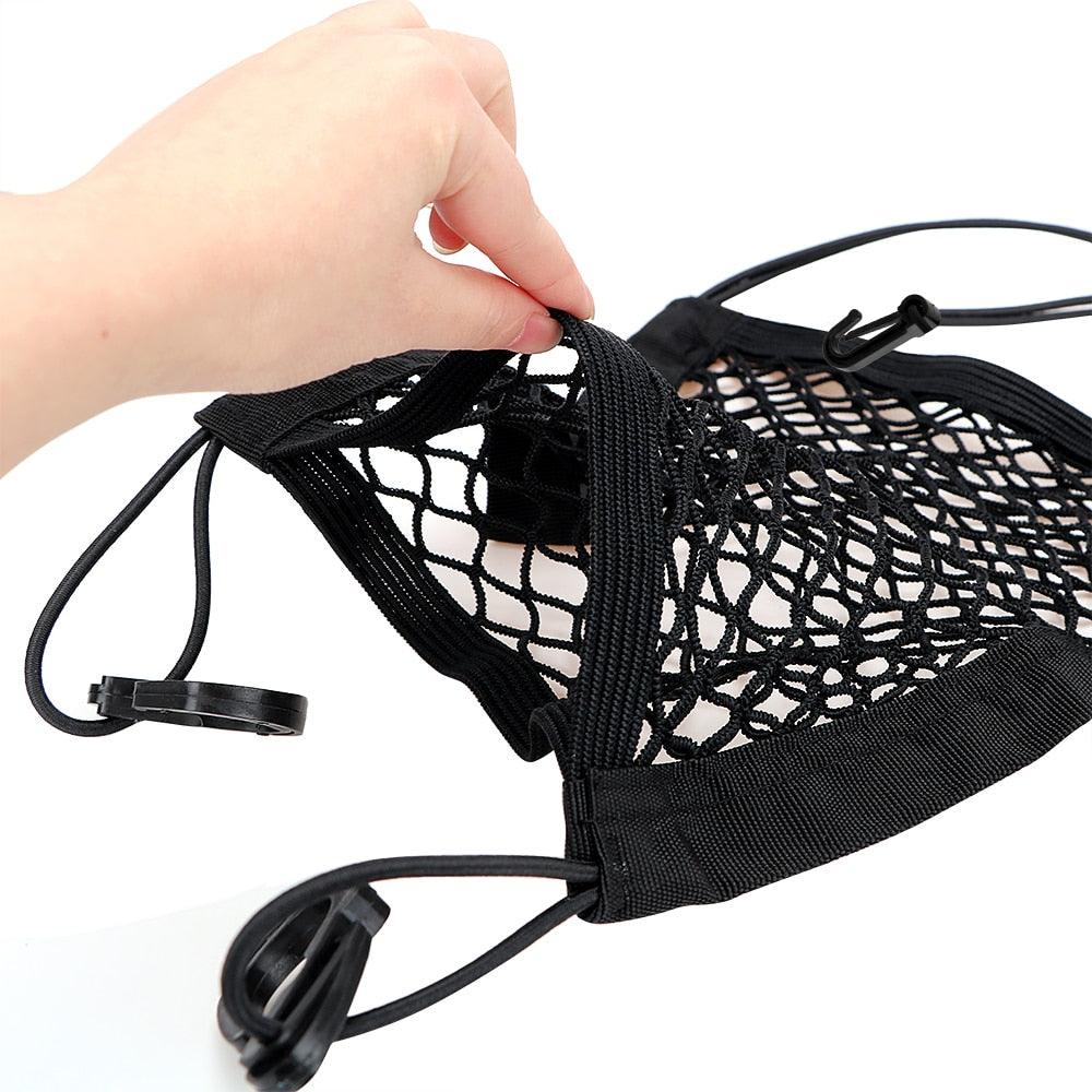 Car Storage Net Bag Organizer Holder Mesh Seat Back Hanging Trunk Luggage Hooks String Kit Off Road Car Mesh Organizer, Seat Back Net Bag, Barrier of Backseat Pet Kids Cargo Tissue Purse Holder Car Driver Storage Netting Pouch Truck Auto Accessories