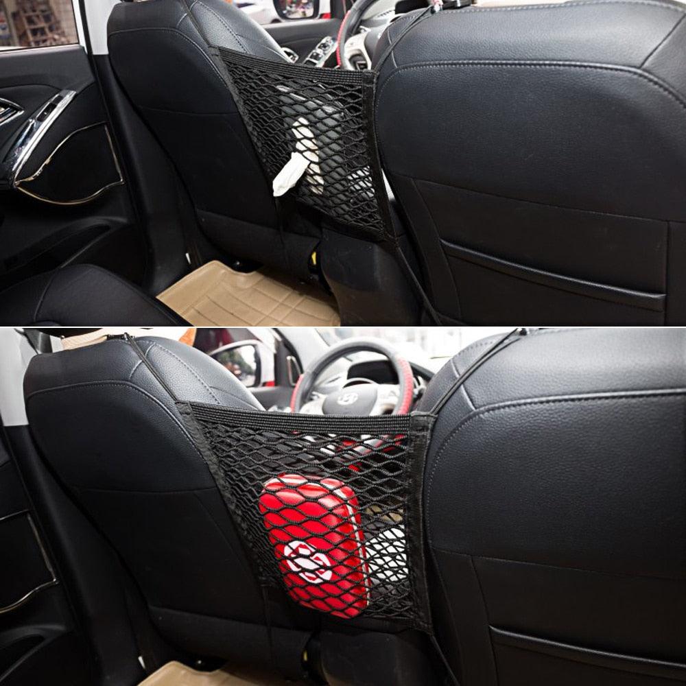 Car Storage Net Bag Organizer Holder Mesh Seat Back Hanging Trunk Luggage Hooks String Kit Off Road Car Mesh Organizer, Seat Back Net Bag, Barrier of Backseat Pet Kids Cargo Tissue Purse Holder Car Driver Storage Netting Pouch Truck Auto Accessories